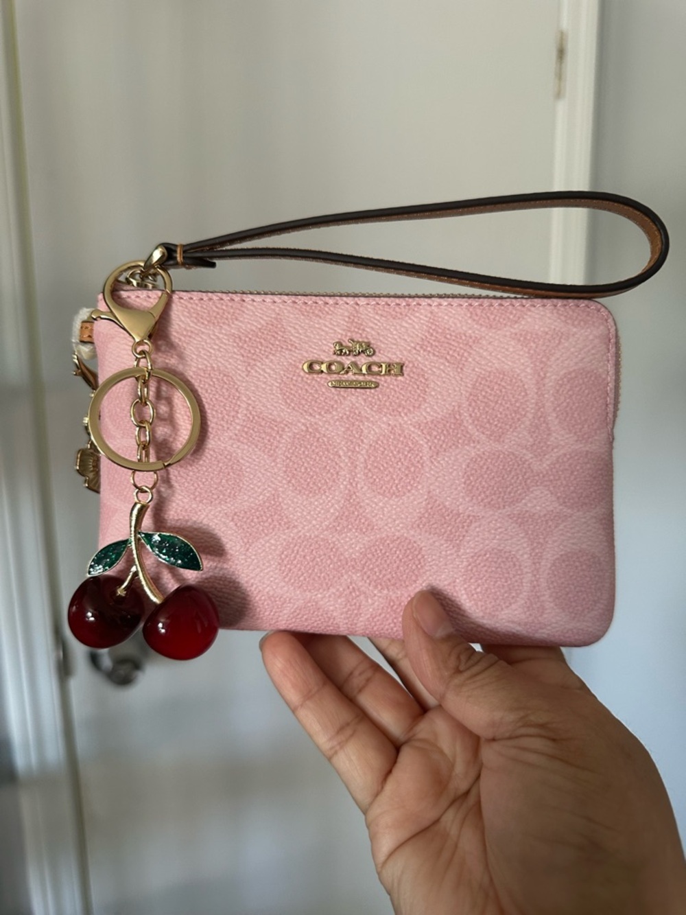 Coach Corner Zip Wristlet Wallet With Charms